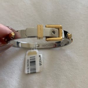 Michael Kors Astor Buckle Bracelet, Two Tone Gold & Silver